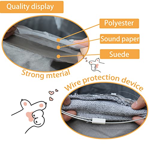 Cat Tunnel for Indoor Cats, 51×12 inch Foldable Big Cat Tunnel, Grey Suede Pet Tunnels with Two Peepholes and a Bubble Ball