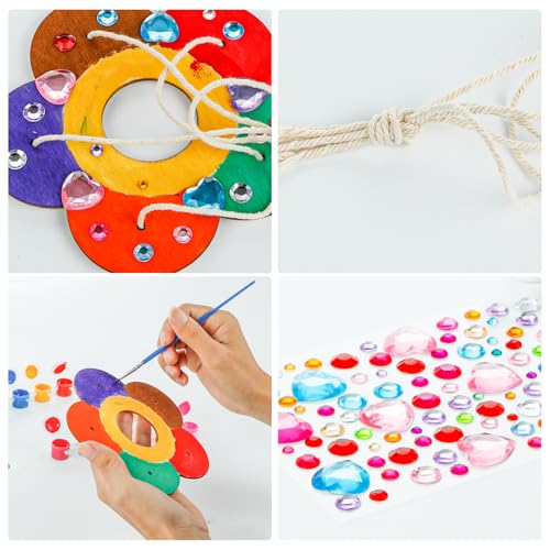 Gooidea Kids Arts and Crafts Bird Feeders for Outside, 2-Pack DIY Wooden Paint Kits Spring Outdoor Toys Holiday Crafts for Boys & Girls Age 3-5 4-8 8-12