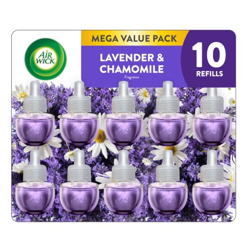Air Wick Plug-In Scented Oil Refills, 10 Count, Lavender & Chamomile, Air Freshener, Essential Oils, Eco Friendly