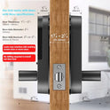 Fingerprint Smart Door Lock with Handle & Keypad – Bluetooth Keyless Entry for Front Door, Home, Kids, Guests, Airbnb & Rental, App + Code Access, Compatible with Alexa & Google, Easy DIY Install