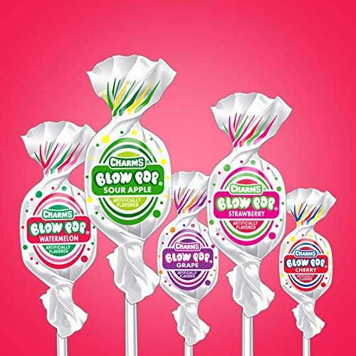 Charms Blow Pop Lollipops - Individually Wrapped Dual Candy and Gum Suckers - Peanut Free, Gluten Free - Bulk Treat for Kids and Adults - Assorted Flavors, 100 Count (4 lb 1 oz.)