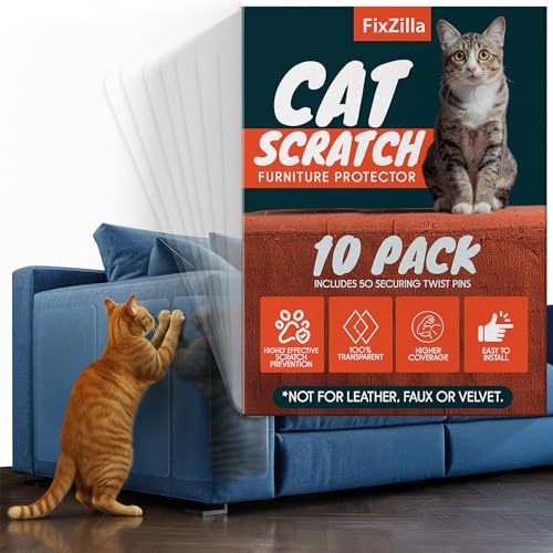 FixZilla Anti Cat Scratch Furniture Protector, 10-Pack