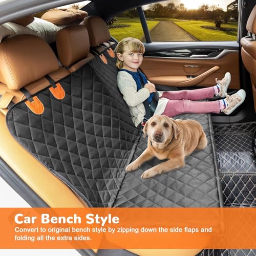 URPOWER Dog Car Seat Cover for Pets 100% Waterproof Seat Cover Hammock 600D Heavy Duty Scratch Proof Nonslip Durable Soft Back Seat Covers for Cars and SUVs