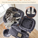 Feandrea Cat Tree, 81.1-Inch Large Cat Tower, Multi-Level Plush Condo with 13 Scratching Posts, 2 Perches, 2 Caves, Basket, Hammock, Pompoms, Smoky Gray UPCT190G01