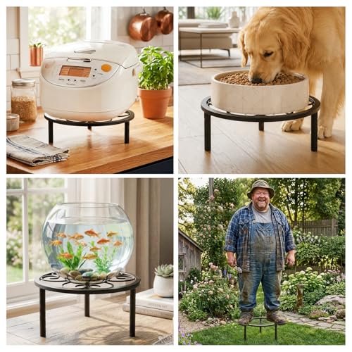 5 Pack Metal Plant Stands,Heavy Duty Potted Holder for Flower Pot, Rustproof Iron Plant Risers, Suitable for Indoor and Outdoor Decoration ,Garden Container Round Supports Rack for Planter