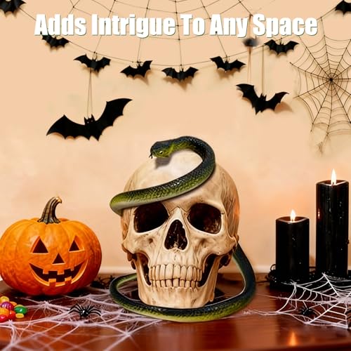 Fake Snake Soft Rubber Snake Toy, 4 Pieces Realistic Plastic Snakes for Garden to Keep Birds Away, Novelty Toys for Playing Jokes Prank Stuff Props for Halloween April Fools Party Favor