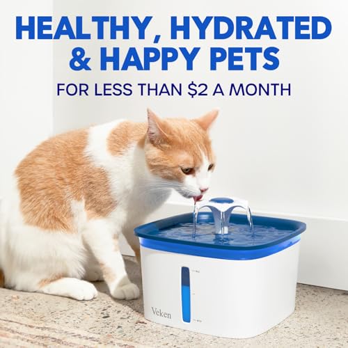 Veken Cat Water Fountain Filters, 50oz, 8-Pack