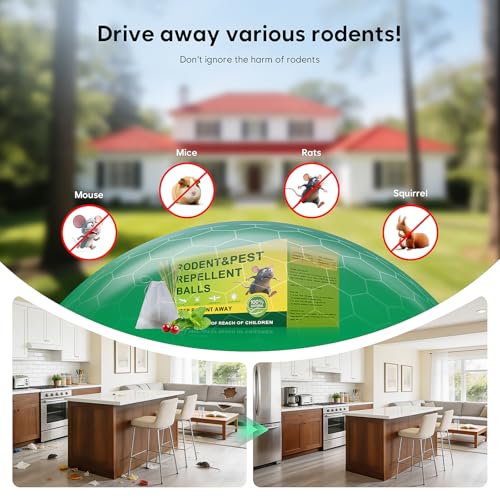 36 Pack Peppermint Rodent Repellent - Portable Mouse Repellent for Indoor & Outdoor Use, Long-Lasting Safe Mice Repellent, Natural Effective Mouse Repellent Pouches for Home/Garage/Garden (36)