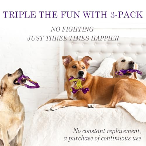 Frienhund Tough Dog Toys for Aggressive Chewers 3 Pack, Indestructible Dog Toys for Large Dogs, Dog Chew Toys, Aggressive Chew Toys to Keep Them Busy, Dog Toy for 30-75lbs Medium/Large Breeds