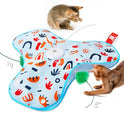 Potaroma Hide and Seek Interactive Cat Toys, Moving Concealed Wand Feather, Automatic Chargeable Indoor Kitten Exercise Kicker, Mouse Squeaky, Floral Cover