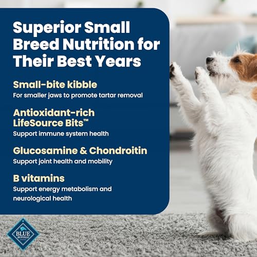 Blue Buffalo Life Protection Formula Chicken & Brown Rice Small Breed Senior Dry Dog Food, Supports Immunity With Antioxidant-Rich LifeSource Bits, Promotes Healthy Muscles, Skin & Coat Health, 5 lbs.