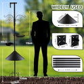 Bird Feeder Pole - 92 Inch Heavy Duty Birdhouse Stand with Squirrel Proof Baffle for Outdoor, Adjustable Bird Feeding Station with Multi Shepherds Hooks Mental Trays for Garden Attracting Wild Birds