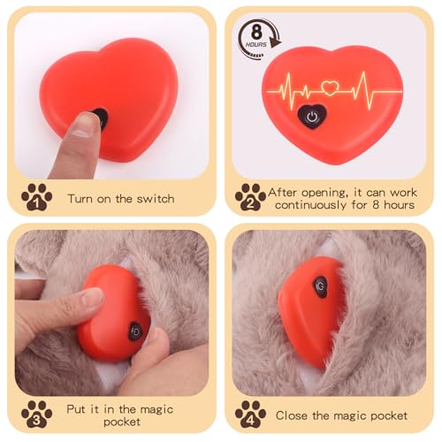BEVERLYSHARK Beverly Shark Puppy Heartbeat Toy Dog Anxiety Relief Calming Aid Puppy Heartbeat Stuffed Animal Behavioral Training Sleep Aid Comfort Soother Plush Toy for Puppies Cats