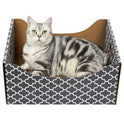 [Ultra-Large] Cardboard Cat Scratcher Box, Heavy Duty Cat Scratcher Bed with Double-Sided Scratch Pad, Sturdy and Refillable, Ideal for Scratching and Sleeping, Premium House for Indoor Cats
