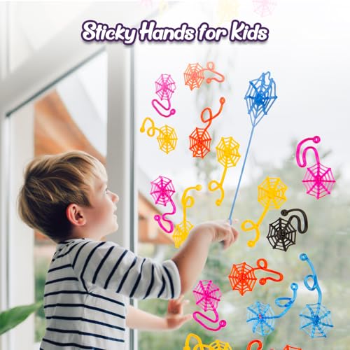 30 Pcs Sticky Spider Web Sticky Hands for Kids Bulk Halloween Party Favors Decorations,Spider Webs for Classroom Prizes,Back to School Goodie Bags Stuffers Pinata Stuffers for Boys Girl