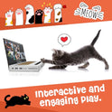 Cat Scratcher Laptop Cat Toy with 'Mouse' Jingle Ball, Stickers, 3-in-1 Cardboard Cat Interactive Toy, Kitten Cardboard Scratching Pad