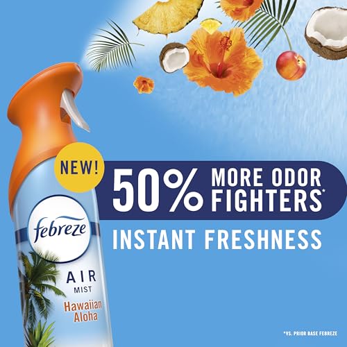 Febreze Air Mist, Air Freshener Spray, Odor Fighting Room Spray, Deodorizer for Home Bathroom Kitchen Office Apartment Dorm Room Classroom, Linen & Sky Scent, 8.1oz (Pack of 6)