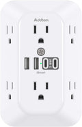 Addtam Surge Protector Outlet Extender, 6-Outlet Splitter with 4 USB Wall Charger(2 USB-C Ports), Multi Plug Wall Outlet 1800J Power Strip for Home Office Dorm Room Essentials