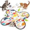 Interactive Cat Toys for Indoor Cats–Rechargeable Automatic Hide and Seek Kittens Toy with Moving Wand Feathers,Fluttering Butterfly,Real Mouse Squeaky,Motion Activated for Exercise & Bored Adult Cats