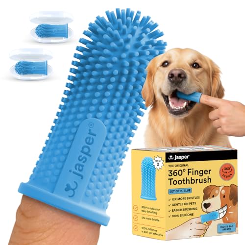 Jasper Dog Toothbrush, 2-Pack, Blue