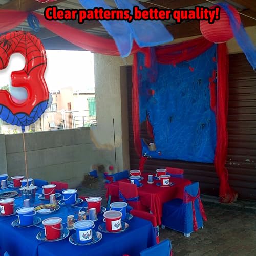 40 Inch Giant Spider Theme Number Foil Balloons - Large Number 3 Balloons for Kids' Birthday Anniversary Party Decorations Supplies (Numbers 0-9 Available)