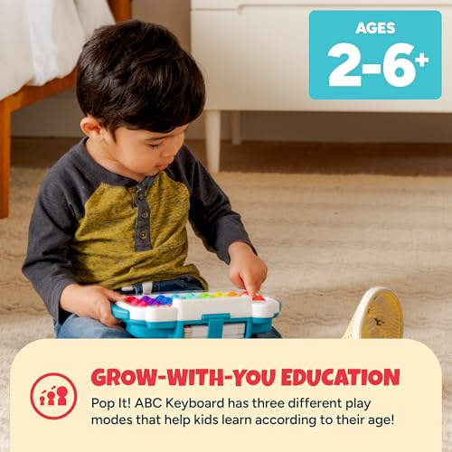 Chuckle & Roar Pop It! ABC & Spelling Keyboard - Multicolor - Smart Letter Guidance with Alphabet Learning Toys - Soft Silicone Keys for Toddler Sensory Toys - Compact Travel Play Kit for Toddlers 1-3