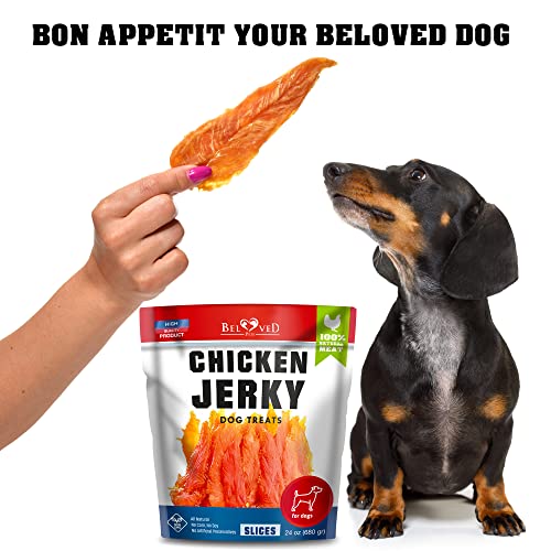 Beloved Pets Dog Treats Chicken Jerky 1.5 lb – Dog Food & High Protein Chews for Large, Medium & Small Breeds – Natural Healthy Training Snacks Strips – Human Grade Bulk Soft Pack – Made for USA