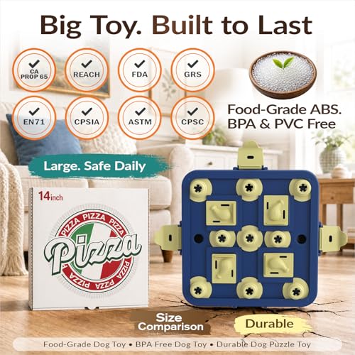 KADTC Dog Chess Puzzle Toy, Large Size, 3 Levels of Step-by-Step Challenge Beginner to Advanced Slow Feeder & Mental Stimulation for Smart Dogs Enrichment Toys