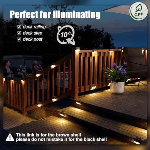 SOLPEX Solar Deck Lights Outdoor 16 Pack,Step Light Waterproof,Warm White | Led Solar lights for Outdoor Stairs,Step,Fence,Yard,Patio and Pathway