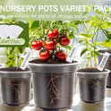 30 Packs Clear Nursery Pots for Plants, 3.5/4/5 Inch High Transparency Plastic Seedling Plant Pot with Drainage Holes, Includes 20 Labels