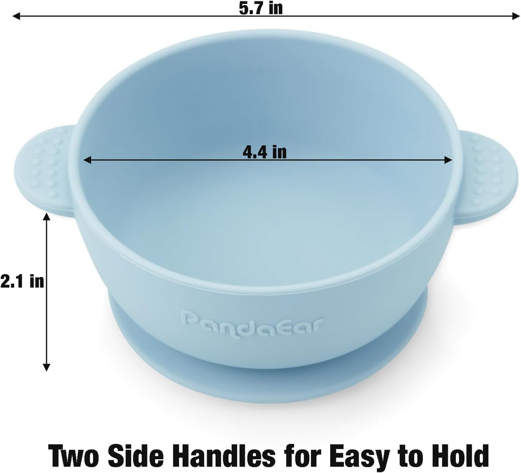 PandaEar 3 Pack Baby Bowls with Suction| Stay Put Silicone Food Bowl for Babies Kids Toddlers Infants| Food Grade Soft Safe BPA-Free Silicone (Multi-Color)