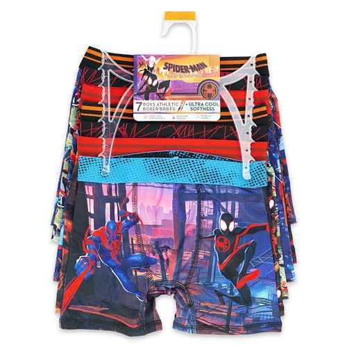 Spiderman boys Boxer Brief Multipacks With Multiple Print Choices Available in Sizes 4, 6, 8, 10, and 12