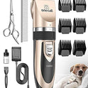 oneisall Dog Clipper Low Noise, Dog Grooming Kit with Rechargeable, Pet Shaver Cordless Electric Quiet Hair Clipper Set for Dogs Cats Pets（Gold）