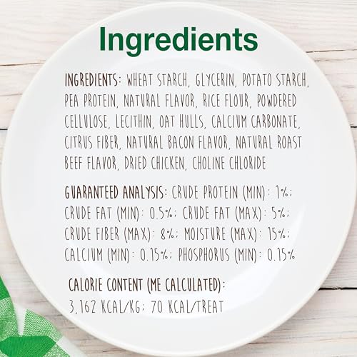 Nylabone Healthy Edibles Natural Chews, Long Lasting Dog Bones, Healthy Dog Treats, Bacon Flavor, X-Small (8 Count)