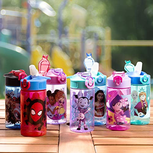 Zak Designs Marvel SpiderMan Kids Spout Cover and Built-in Carrying Loop Made of Plastic, Leak-Proof Water Bottle Design (16 oz, BPA-Free)