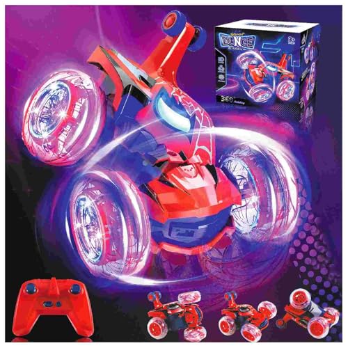 Kids Toys Spider RC Car for Boys 4-7 - Cool Spider Monster Remote Control Crawler Toy 360° Flip Fast Stunt & 4WD Light Up Wheel - Fun Boy Gift Idea for Birthday Chirstmas Stuff Age 3 4 5 6 7 8