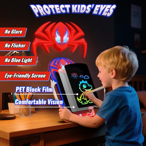 Cool LCD Writing Tablet with Web Stylus & Web Grip–Fun Doodle Board for Kids, Colorful Drawing Pad Toys Birthday Gifts for 3 4 5 6 7 8 10 Year Old Boys Girls Toddler Age 3-4 4-6 6-8 8-12,Outdoor Toys