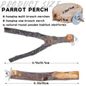 8 Pieces Bird Perch Natural Wooden Parrot Perch Stand Fork Toys Hanging Multi-Branch Perches Platform Hammock Swing Toy for Macaws, Small Parakeets, Conures, Budgies, Finches (A-Color, Mix)