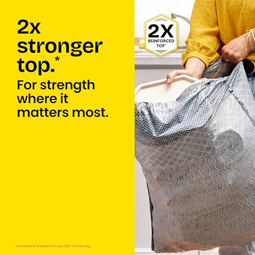 Glad ForceFlex MaxStrength XL Kitchen Trash Bags, 20 Gal, Fresh Clean, 80 Ct (Package May Vary)