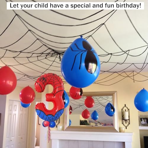 40 Inch Giant Spider Theme Number Foil Balloons - Large Number 3 Balloons for Kids' Birthday Anniversary Party Decorations Supplies (Numbers 0-9 Available)