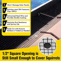 6in X 100ft Solar Panel Bird Guard,Solar Panel roof Protection net 1/2inch Mesh PVC Black Vinyl Coated Galvanized net 70 Fastener ClipsUsed for Bird,Animal Control