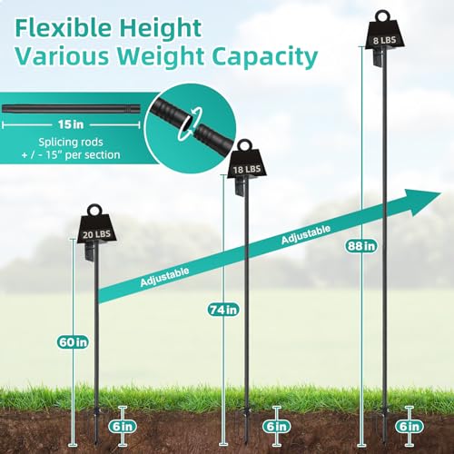 Bird House Pole,74 Inch Heavy Duty Bird Feeder Pole Mount Kit for Outdoors, 5-Prong Base, Splicing Adjustable Feeding Stand Station for Birds Watching,Weather Station (Birds House Not Included)