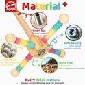 Agape Bird Toy, Parrot 360° Interactive Rotating Perch, Bird Cage Accessories for Small and Medium Parrots to Expend Energy, Wooden Stand for Parakeets Cockatiels Lovebirds Conures Finches Budgies