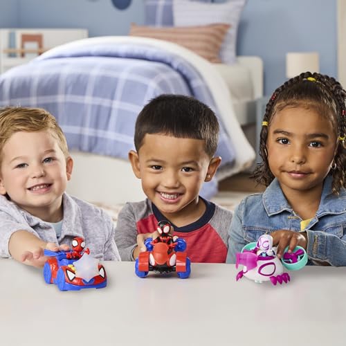 Marvel Spidey and his Amazing Friends Action Figure and Toy Vehicle 3 Pack, 3 Poseable 3-Inch Figures, 3 Vehicles, 3 Accessories, Super Hero Toys, 3+