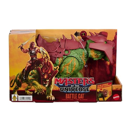 Masters of the Universe 2026 Movie Battle Cat Figure with Chomp & 5 Different Roars, 5.5 Inch Scale Tiger Creature with Armor