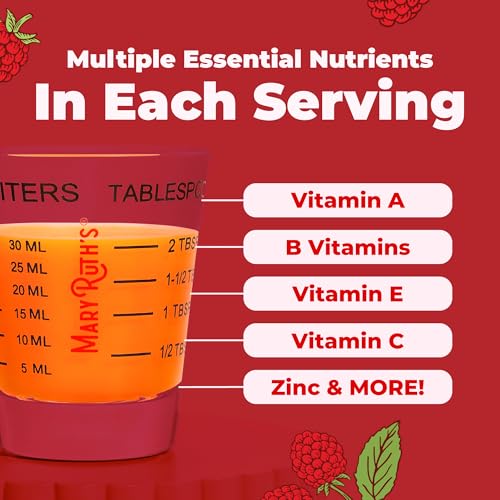 MARYRUTH'S Multivitamin for Women, Men & Kids | Liquid Morning Multivitamin | Vitamin A C D E B6 B12 Biotin Zinc | Beauty | Vegan | Non-GMO | Gluten Free | 15 Servings
