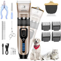 Dog Clippers for Grooming,Dog Grooming Kit for Heavy Thick Hair&Coats/Low Noise Rechargeable Cordless Hair Trimmer/Pet Shaver with Paw Trimmer for Small & Large Dogs Cats