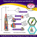 Super Bird Creations SB708 Wind Chimes Bird Toy, Medium Bird Size, 13” x 2”