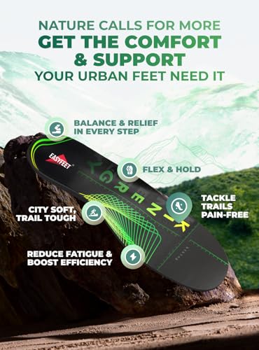Hiking Boot Insoles Men Women - Arch Support Inserts - Cushioned Hike Orthopedic Insoles - Man Women Shoe Inserts - Running Sports Fitness Walking Soles