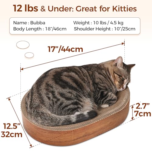 ComSaf Cat Scratching Board - Cat Scratcher Bed for Indoor Cats, Corrugated Cardboard Cat Scratch Pad, Durable Oval Cat Scratcher Bed Bowl for Kitten, Furniture Protector